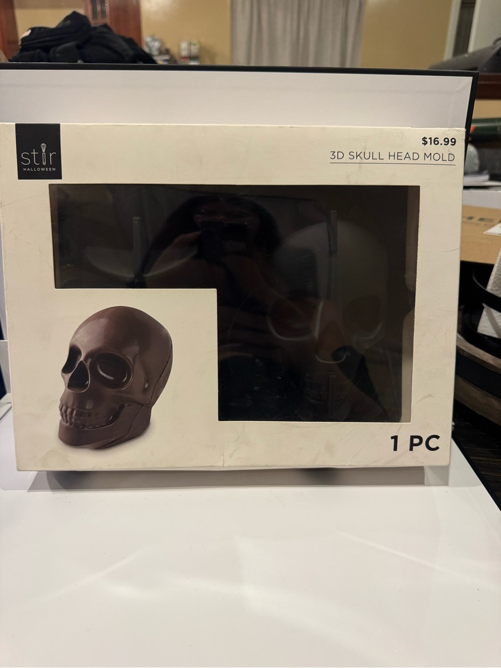 Halloween Brown 3D Skull Head Wall Accent